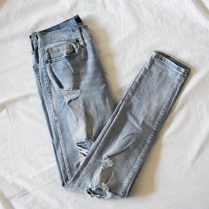 Aeropostale Light-Wash Distressed High-Rise Jeans